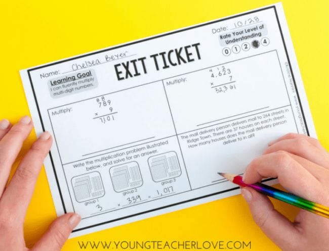 Exit Tickets Young Teacher Love