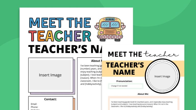 Meet the Teacher Template