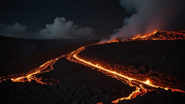 default a hillside covered in lava at night 1